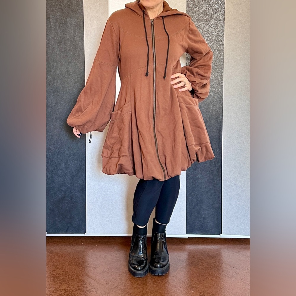 Fairycore Cordelia Bishop Sleeve Hooded Jacket/Coat Sz M